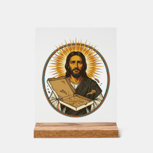 Jesus Deceived By Empty Pizza Box Party Food Humor Acrylic Sign