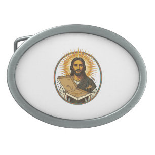 Jesus Deceived By Empty Pizza Box Party Food Humor Belt Buckle