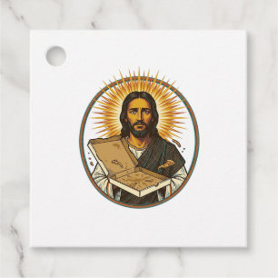 Jesus Deceived By Empty Pizza Box Party Food Humor Favor Tags