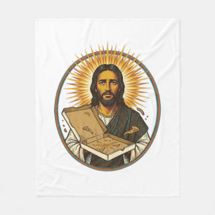 Jesus Deceived By Empty Pizza Box Party Food Humor Fleece Blanket