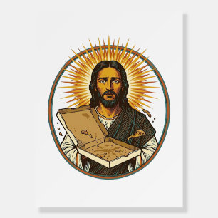 Jesus Deceived By Empty Pizza Box Party Food Humor Foam Board