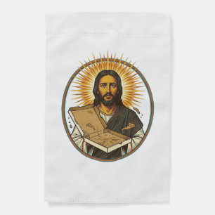 Jesus Deceived By Empty Pizza Box Party Food Humor Garden Flag