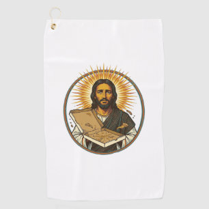 Jesus Deceived By Empty Pizza Box Party Food Humor Golf Towel