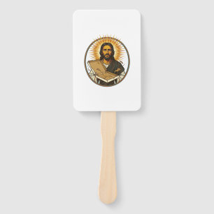 Jesus Deceived By Empty Pizza Box Party Food Humor Hand Fan