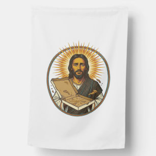 Jesus Deceived By Empty Pizza Box Party Food Humor House Flag