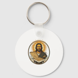 Jesus Deceived By Empty Pizza Box Party Food Humor Keychain