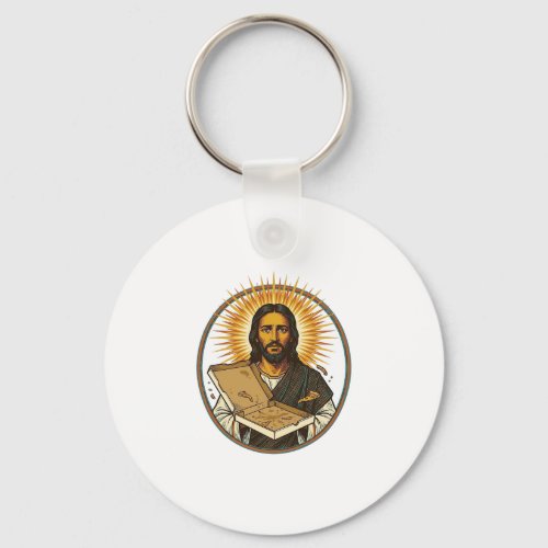 Jesus Deceived By Empty Pizza Box Party Food Humor Keychain