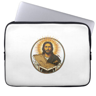 Jesus Deceived By Empty Pizza Box Party Food Humor Laptop Sleeve