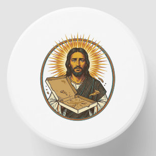 Jesus Deceived By Empty Pizza Box Party Food Humor Mini Candle Favors