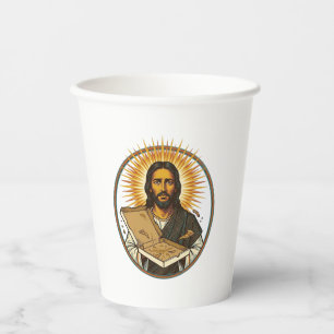 Jesus Deceived By Empty Pizza Box Party Food Humor Paper Cups