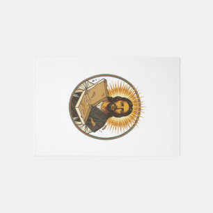 Jesus Deceived By Empty Pizza Box Party Food Humor Rug