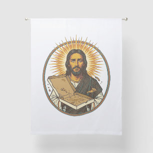 Jesus Deceived By Empty Pizza Box Party Food Humor Sheer Curtains
