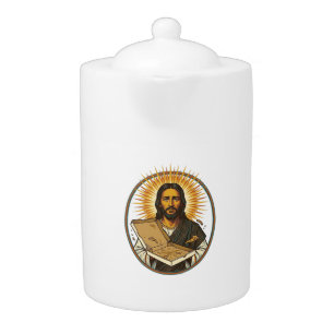 Jesus Deceived By Empty Pizza Box Party Food Humor Teapot