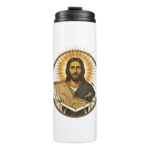 Jesus Deceived By Empty Pizza Box Party Food Humor Thermal Tumbler