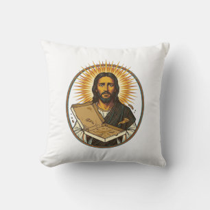 Jesus Deceived By Empty Pizza Box Party Food Humor Throw Pillow