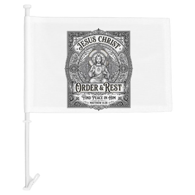 Jesus Declutter Clean Home Shirt Christian Graphic Car Flag (Front)