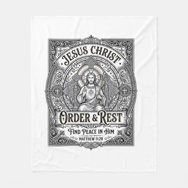 Jesus Declutter Clean Home Shirt Christian Graphic Fleece Blanket (Front)