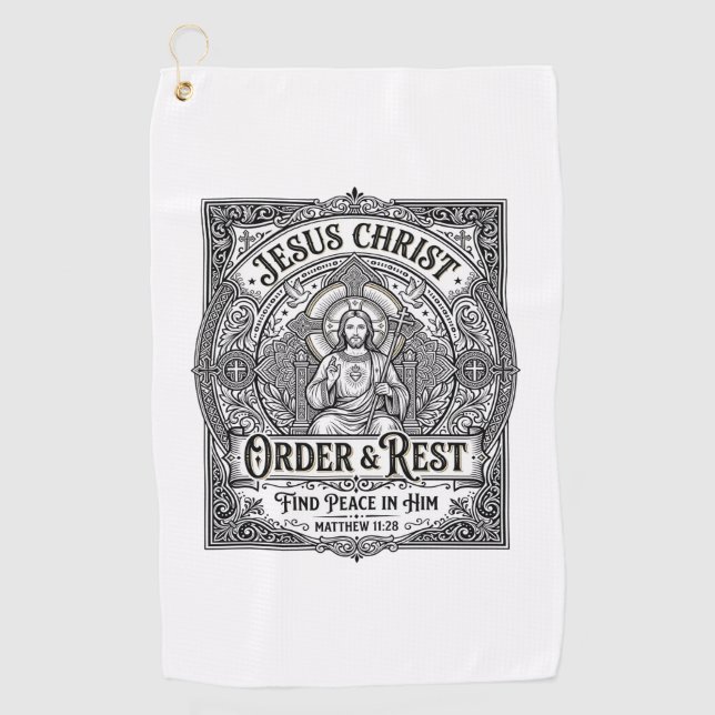 Jesus Declutter Clean Home Shirt Christian Graphic Golf Towel (Front)