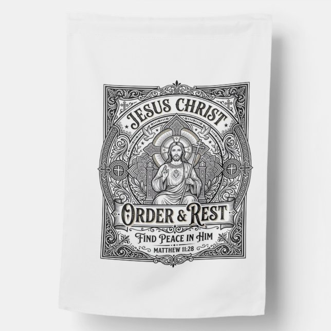 Jesus Declutter Clean Home Shirt Christian Graphic House Flag (Front)