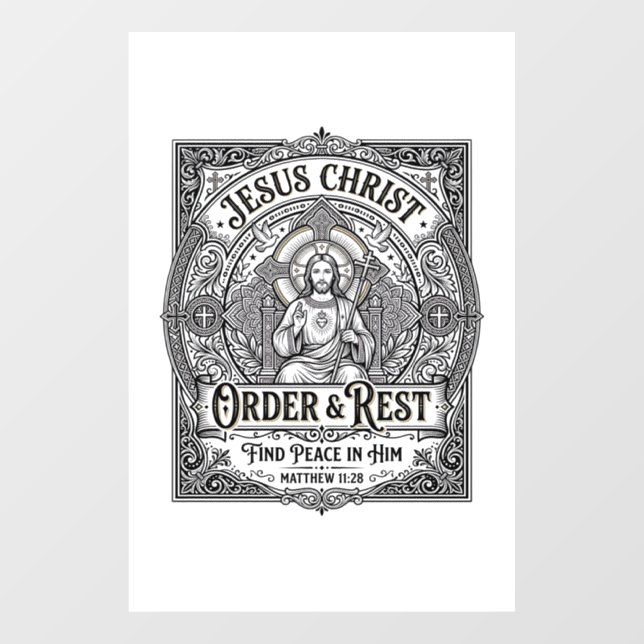 Jesus Declutter Clean Home Shirt Christian Graphic Window Cling (Sheet)