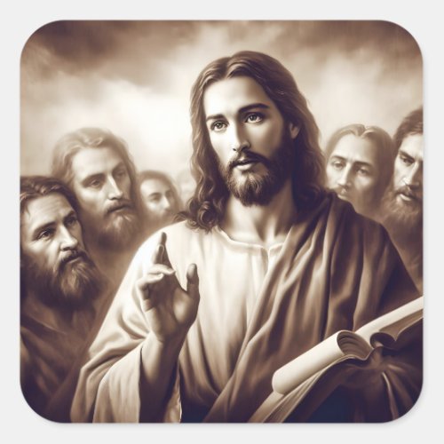 Jesus Depicted As A Teacher Square Sticker