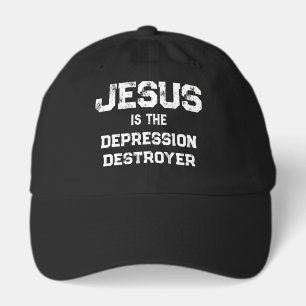 Jesus Depression Destroyer Life Christian Dark Hat