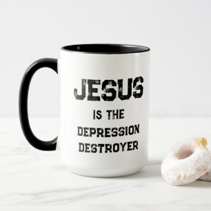 Jesus Depression Destroyer Life Christian Mug