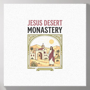 Jesus Desert Monastery Jesus Desert Monastery Chri Canvas Photo Tile