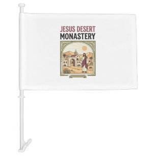 Jesus Desert Monastery Jesus Desert Monastery Chri Car Flag