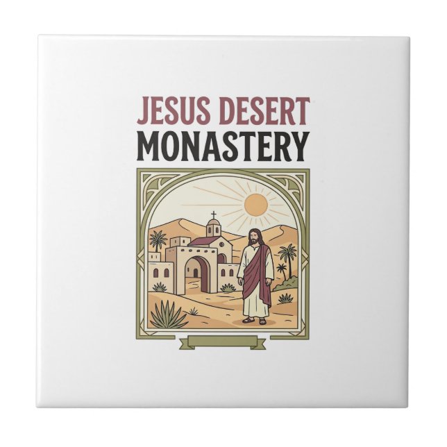 Jesus Desert Monastery Jesus Desert Monastery Chri Ceramic Tile (Front)