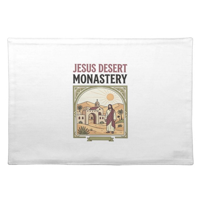 Jesus Desert Monastery Jesus Desert Monastery Chri Cloth Placemat (Front)
