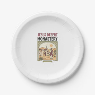 Jesus Desert Monastery Jesus Desert Monastery Chri Paper Plates