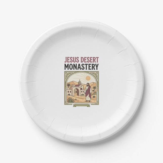 Jesus Desert Monastery Jesus Desert Monastery Chri Paper Plates (Front)