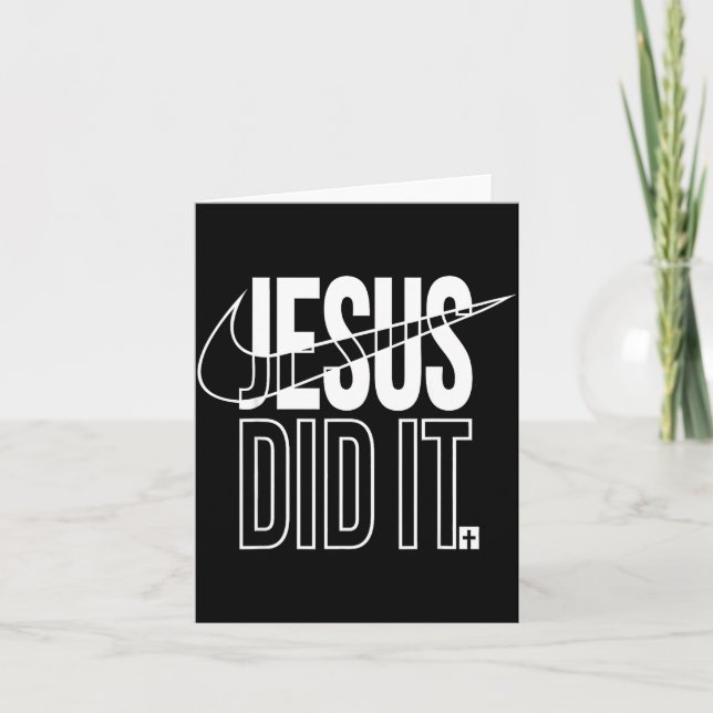 Jesus Did It He Is Risen Christian Religious Cross Card (Front)