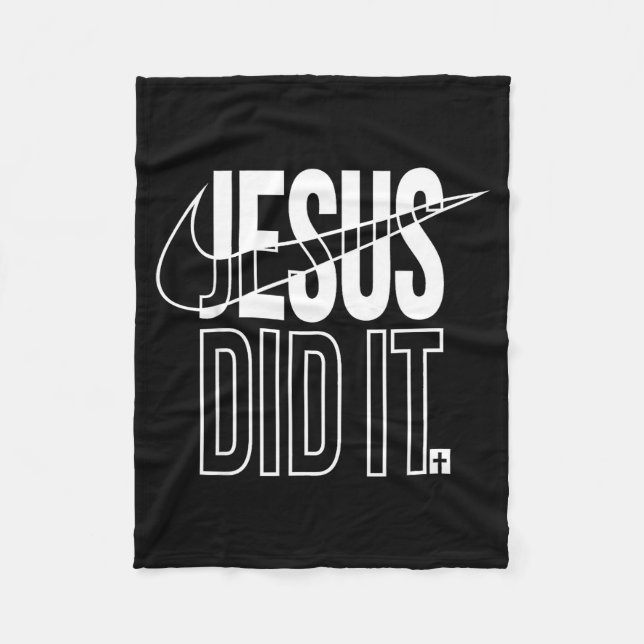 Jesus Did It He Is Risen Christian Religious Cross Fleece Blanket (Front)