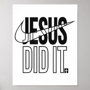 Jesus Did It Religious Cross Christian Poster