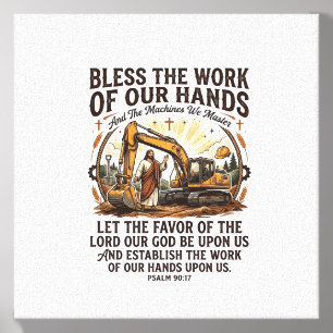 Jesus Diesel Mechanic Heavy Equipment Shirt Faith Canvas Photo Tile