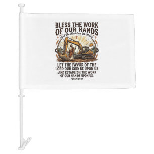Jesus Diesel Mechanic Heavy Equipment Shirt Faith  Car Flag