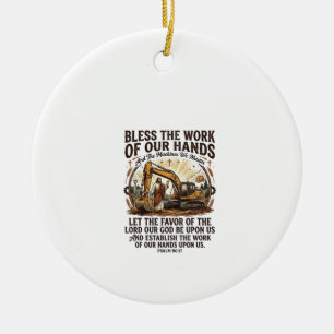 Jesus Diesel Mechanic Heavy Equipment Shirt Faith Ceramic Ornament