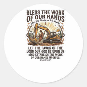 Jesus Diesel Mechanic Heavy Equipment Shirt Faith Classic Round Sticker