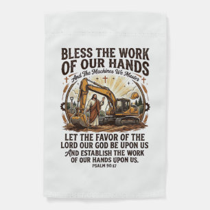 Jesus Diesel Mechanic Heavy Equipment Shirt Faith Garden Flag