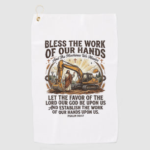 Jesus Diesel Mechanic Heavy Equipment Shirt Faith Golf Towel