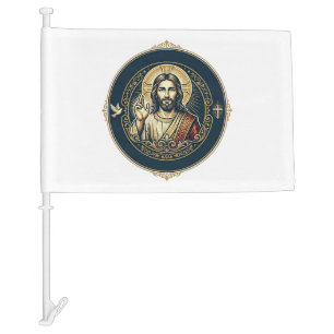 Jesus Digital Artist iPad Art T-Shirt Inspirationa Car Flag