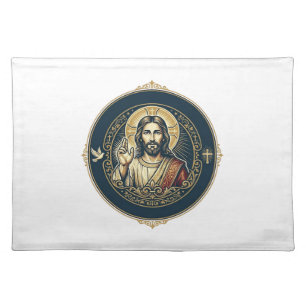 Jesus Digital Artist iPad Art T-Shirt Inspirationa Cloth Placemat