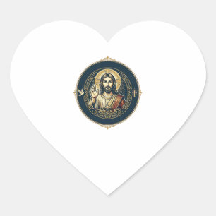 Jesus Digital Artist iPad Art T-Shirt Inspirationa Heart Sticker