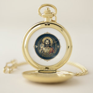 Jesus Digital Artist iPad Art T-Shirt Inspirationa Pocket Watch