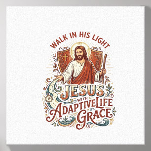 Jesus Disability Encouragement T-Shirt Inspiration Canvas Photo Tile