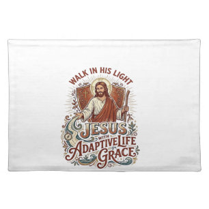 Jesus Disability Encouragement T-Shirt Inspiration Cloth Placemat
