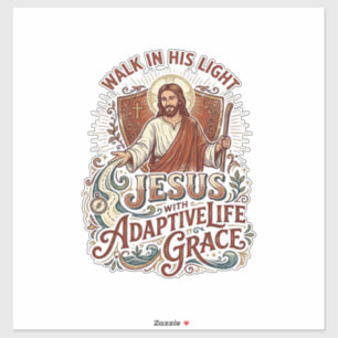 Jesus Disability Encouragement T-Shirt Inspiration Sticker