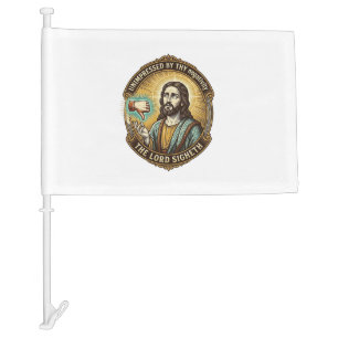 Jesus Dislike Button Social Media Hater Troll Humo Car Flag